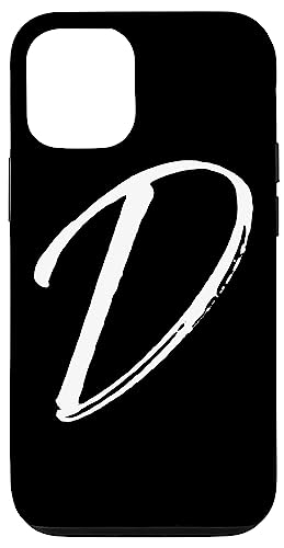 Hülle für iPhone 13 Buchstabe D Handyhülle Schwarz Kalligraphie Monogramm Initiale D von Initials Monogram Letters Vintage Design Studio