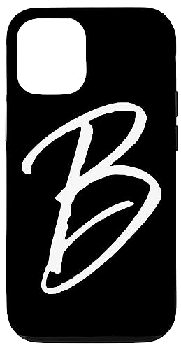 Hülle für iPhone 15 Pro Buchstabe B Handyhülle Schwarz Kalligraphie Monogramm Initiale B von Initials Monogram Letters Vintage Design Studio