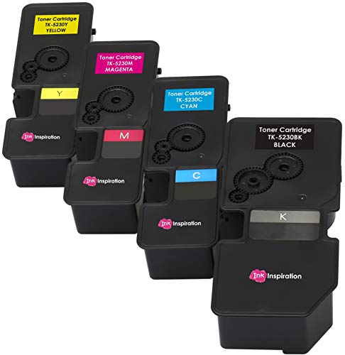 4er Set Premium Toner kompatibel für Kyocera TK-5230 ECOSYS M5521cdn M5521cdw P5021cdn P5021cdw | Schwarz 2.600 Seiten & Color je 2.200 Seiten von Ink Inspiration