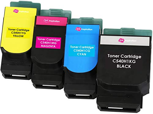 4er Set Premium Toner kompatibel für Lexmark C540n, C543dn, C544dn, C544dtn, C544dw, C544n, C546dtn, X543dn, X544dn, X544dtn, X544dw, X544n, X546dtn | Schwarz 2.500 Seiten & Color je 2.000 Seiten von Ink Inspiration