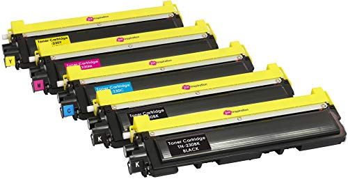 5er Set Premium Toner kompatibel für Brother TN230 DCP-9010CN HL-3040CN HL-3045CN HL-3070CW HL-3075CW MFC-9120CN MFC-9125CN MFC-9320CW MFC-9325CW | Schwarz 2.200 Seiten & Color je 1.400 Seiten von Ink Inspiration