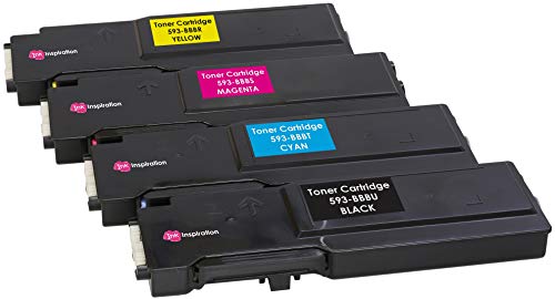 Ink Inspiration 4er Set Premium Toner kompatibel für Dell C2660 C2660dn C2665 C2665dnf | Schwarz 6.000 Seiten & Color je 4.000 Seiten von Ink Inspiration
