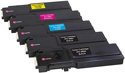 Ink Inspiration 5er Set Premium Toner kompatibel für Dell C2660 C2660dn C2665 C2665dnf | Schwarz 6.000 Seiten & Color je 4.000 Seiten von Ink Inspiration