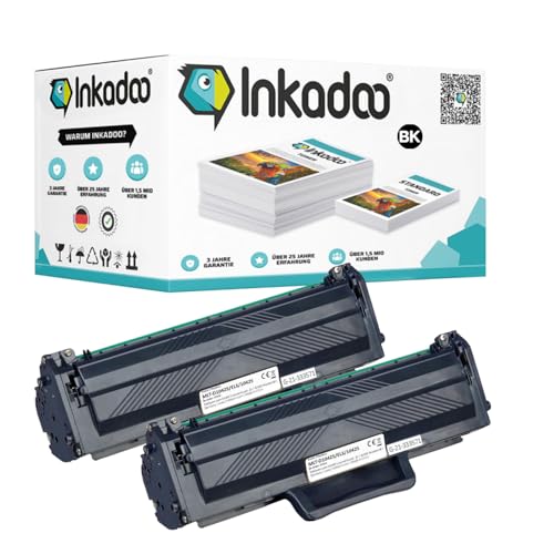 Inkadoo 2X Toner für Samsung MLT-D 1042 S/ELS / 1042S SCX-3205 W 3200 ML-1860 1660 1865 Tonerkartusche, Tonerpatronen, Drucker Toner Multipack 2X 3.000 Seiten von Inkadoo