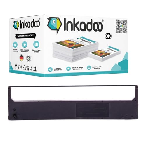 Inkadoo Kompatibel Farbband für Citizen 3000017 Schwarz Swift 120 Series Swift 90 SMP 10 Swift 24 E Swift 120 Tintenband, Schreibmaschinenband, Farbband Schreibmaschine von Inkadoo