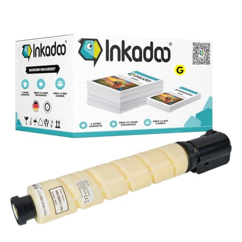 Inkadoo Kompatibel Toner für Canon 9451B001 / 034 Gelb IR-C 1225 iF imageRUNNER C 1200 Series imageRUNNER C 1225 i-SENSYS MF 810 CDN Tonerkartusche, Tonerpatronen, Drucker Toner von Inkadoo