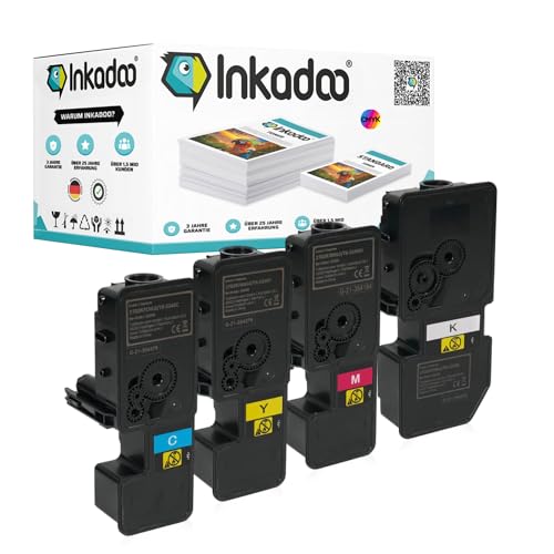 Inkadoo Kompatibel Toner für Kyocera 1T02R9xNL1 / TK5220 enthält 4X Tonerkartusche ECOSYS P 5021 ECOSYS P 5021 cdw ECOSYS M 5521 CDN ECOSYS P 5021 CDN ca. 4.800 Seiten Tonerpatronen, Drucker Toner von Inkadoo