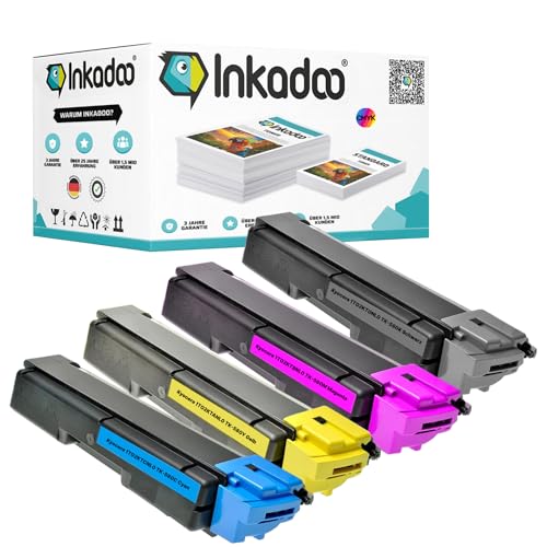 Inkadoo Kompatibel Toner für Kyocera TK-580 enthält 4X Tonerkartusche Multipack ECOSYS P 6021 CDN FS-C 5150 DN ca. 11.900 Seiten Tonerkartusche, Tonerpatronen, Drucker Toner von Inkadoo