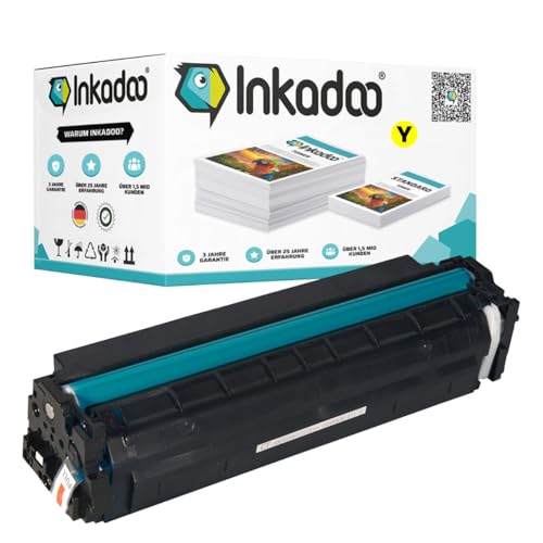 Inkadoo Toner für HP 201X / CF400X + CF253AM Color Laserjet Pro MFP M 277 dw Color Laserjet Pro M 252 n (Gelb) Tonerkartusche, Tonerpatronen, Drucker Toner von Inkadoo