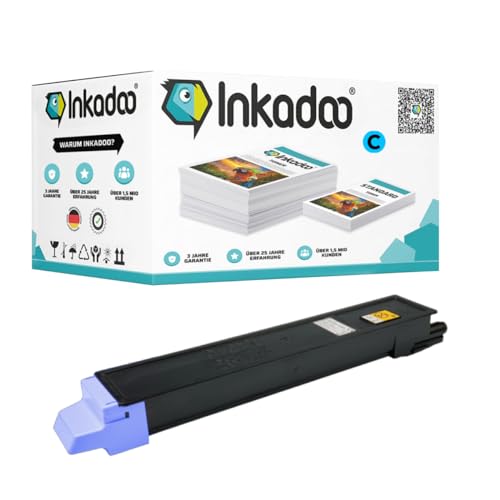 Inkadoo Toner für Kyocera/Mita 1T02K0CNL0 / TK-895C Cyan Kompatibel FS-C 8025 MFP FS-C 8020 MFP FS-C 8520 MFP FS-C 8525 MFP ca. 6.000 Seiten Tonerkartusche, Tonerpatronen, Drucker Toner von Inkadoo