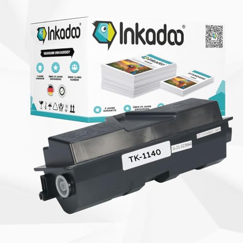 Inkadoo Toner für Kyocera/Mita 1T02ML0NL0 / TK-1140 FS-1135 MFP DP ECOSYS M 2535 DN FS-1035 MFP DP FS-1035 ECOSYS M 2035 DN Schwarz ca.7.200 Seiten Tonerkartusche, Tonerpatronen, Drucker Toner von Inkadoo