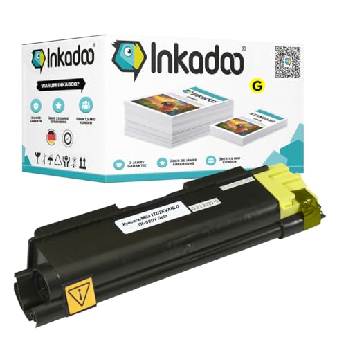 Inkadoo Toner für Kyocera 1T02KVANL0 / TK-590 Y XL Gelb ECOSYS M 6026 CDN FS-C 2126 MFP FS-C 2100 Series ECOSYS M 6526 cidn FS ca.10.000 Seiten Tonerkartusche, Tonerpatronen, Drucker Toner von Inkadoo