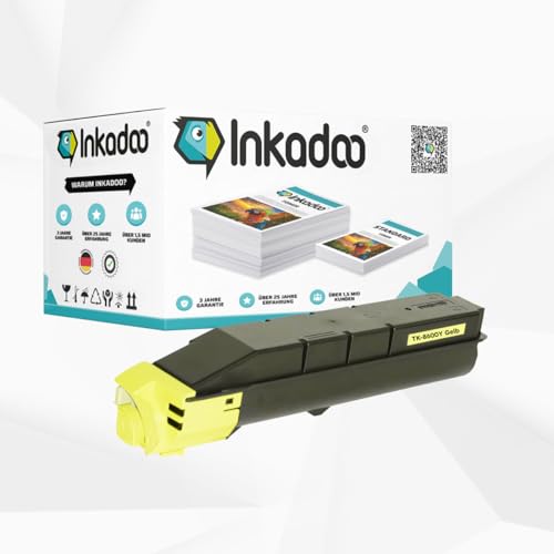 Inkadoo Toner für Kyocera 1T02MNANL0 / TK-8600Y Gelb FS-C 8670 DTN FS-C 8600 Series FS-C 8650 DN FS-C 8600 DN ca. 20.000 Seiten Tonerkartusche, Tonerpatronen, Drucker Toner von Inkadoo