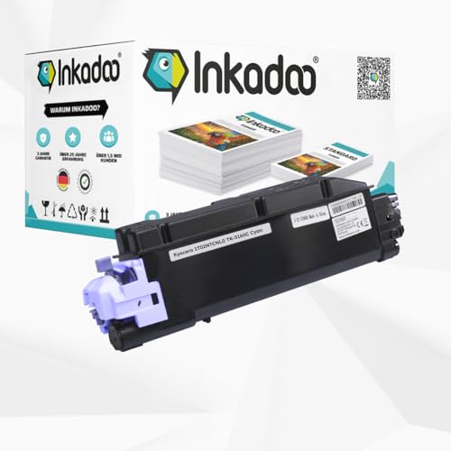 Inkadoo Toner für Kyocera 1T02NTCNL0 / TK-5160C Cyan ECOSYS P 7040 CDN ca. 12.000 Seiten Tonerkartusche, Tonerpatronen, Drucker Toner von Inkadoo