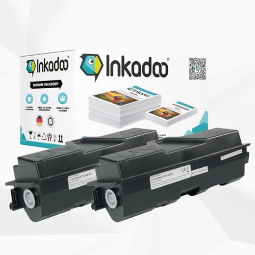 Inkadoo Toner für Kyocera TK-160 enthält 2x Tonerkartusche ECOSYS P 2035 dn FS-1120 Series ECOSYS P 2035 d FS-1120 DN FS-1120 D Schwarz ca. 10.000 Seiten (2x 5.000 Seiten) Tonerpatronen, Drucker Toner von Inkadoo