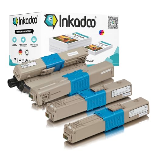 Inkadoo Toner für OKI C301 / C321 enthält 4x(S,C,M,G) Tonerkartusche, 6.700 Seiten, 100% PASSEND FÜR IHR MODELL, VERTRAUENSWÜRDIGE QUALITÄT, 3-JÄHRIGE GARANTIE von Inkadoo