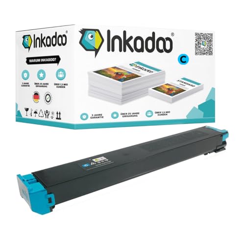 Inkadoo Toner für Sharp MX-36GTCA , Cyan MX-3140 N MX-3610 N MX-3115 N MX-2640 N MX-3640 N, Cyan ca. 15.000 Seiten Tonerkartusche, Tonerpatronen, Drucker Toner von Inkadoo