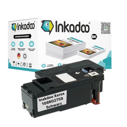Inkadoo Toner für Xerox 106R02759 Schwarz Kompatibel Phaser 6020 BI Phaser 6027 WorkCentre 6027 WC 6025 WorkCentre 6025 Tonerkartusche, Tonerpatronen, Drucker Toner von Inkadoo