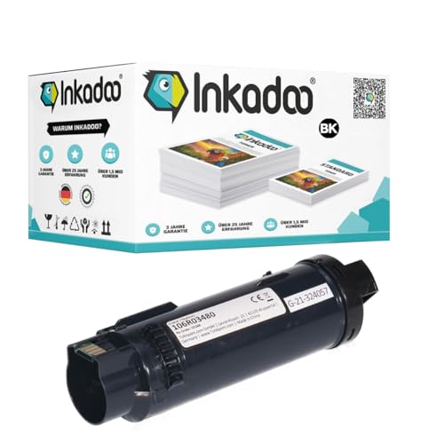 Inkadoo Toner für Xerox 106R03480 Kompatibel WC 6515 DNI WorkCentre 6515 DN Phaser 6510 DN Phaser 6510 N Schwarz Tonerkartusche, Tonerpatronen, Drucker Toner von Inkadoo