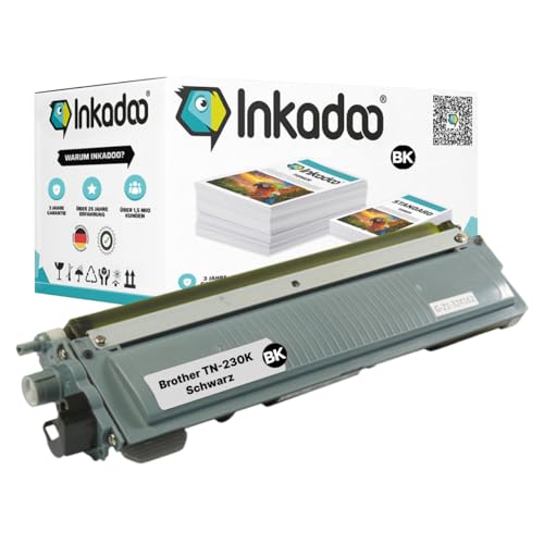 Inkadoo Toner für Brother TN-230K Schwarz Kompatibel MFC-9125 CN HL-3045 CN MFC-9320 CW MFC-9120 CN HL-3075 CW Tonerkartusche, Tonerpatronen, Drucker Toner von Inkadoo