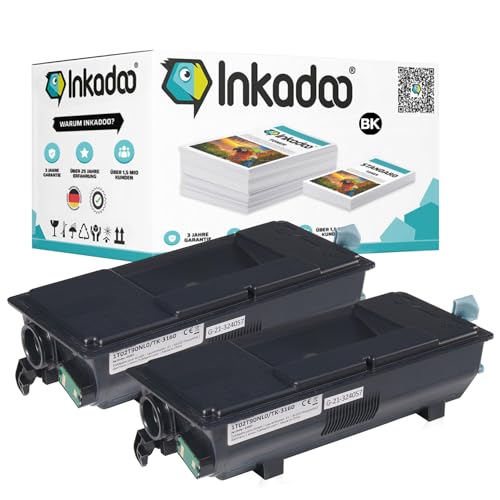 Inkadoo Toner kompatibel zu Kyocera 1T02T90NL0 / TK-3160 Toner Schwarz ECOSYS P 3145 dn ECOSYS P 3260 DN ECOSYS M 3860 idnf ECOSYS P 3045 dn von Inkadoo