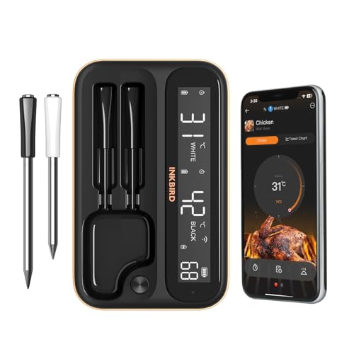 Inkbird INT-12-BW Fleischthermometer kabellos, Grillthermometer Bluetooth 5.4 and WIFI 5G & 2.4G, IP67 Wasserdicht Backofenthermometer Thermometer für Ofen, Grill, Smoker, Rotisserie Airfryer Ofen Inkbird INT-12-BW Fleischthermometer kabellos, Grillthermometer Bluetooth 5.4 and WIFI 5G & 2.4G, IP67 Wasserdicht Backofenthermometer Thermometer für Ofen, Grill, Smoker, Rotisserie Airfryer Ofen von Inkbird