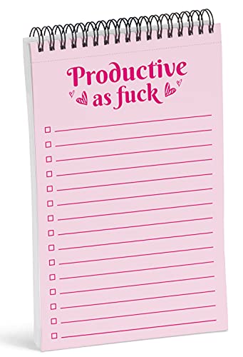 Inkdotpot To Do List Notepad – 6 "X 9" Paper Stationery Productive List Pink Spiral Notepad Tägliche Checkliste - Motivational Organizer Planner Listenblock - Notizblock Abreißen (50 Blatt) von Inkdotpot