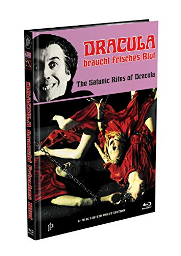 DRACULA BRAUCHT FRISCHES BLUT - 2-Disc Mediabook Cover A [Blu-ray + DVD] Limited 88 Edition - Uncut (in HD neu abgetastet) von Inked Pictures / Hansesound