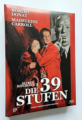 Alfred Hitchcock´s - DIE 39 STUFEN (The 39 Steps) 1935 - 2-Disc wattiertes Mediabook Cover A [Blu-ray + DVD] Limited 500 Edition - Uncut von Inked Pictures