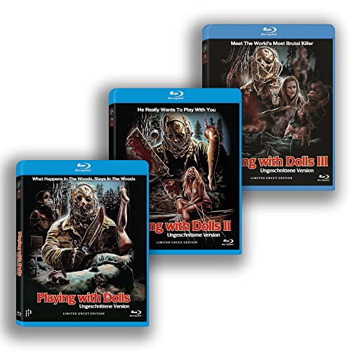 PLAYING WITH DOLLS 1 + 2 + 3 - 3er-Blu-ray-Set Cover A [Blu-ray] Limited 500 Edition - Uncut von Inked Pictures