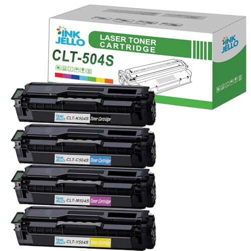 InkJello kompatibel Toner Patrone Ersatz für Samsung CLP-415N CLP-415NW CLX-4195FN CLX-4195FW Xpress SL-C1810W Xpress SL-C1860FW CLT-504S (Schwarz,Cyan,Magenta,Gelb 4-Pack) von Inkjello