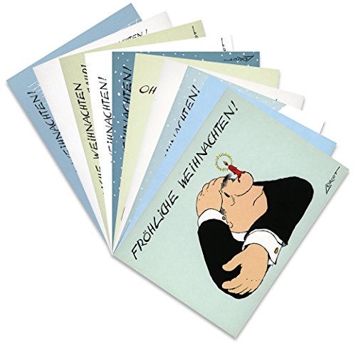 Inkognito Postkarten 10er MIX | Anlass: ''Xmas'', Motiv: Weihnachten ''Postkarten Weihnachten mit Loriot 1'' | Künstler: Loriot (Vicco von Bülow) | Art-Nr.: MIX-0867 | vom Berliner Verlag von Inkognito