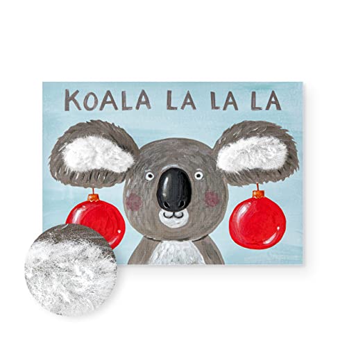 Inkognito Plüsch Postkarte | Anlass: Weihnachten/Geburtstag, Motiv: Koalabär ''Koala la la lar'' | Künstler: Nastja Holtfreter | Art-Nr.: 38670 | vom Berliner Verlag von Inkognito