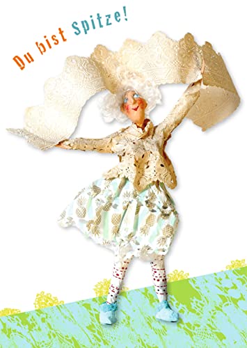 Inkognito Postkarte | Anlass: ''Glückwünsche'', Motiv: Braut Gold ''Du bist Spitze'' | Künstler: Dorothea Siegert-Binder | Art-Nr.: 14959 | vom Berliner Verlag von Inkognito