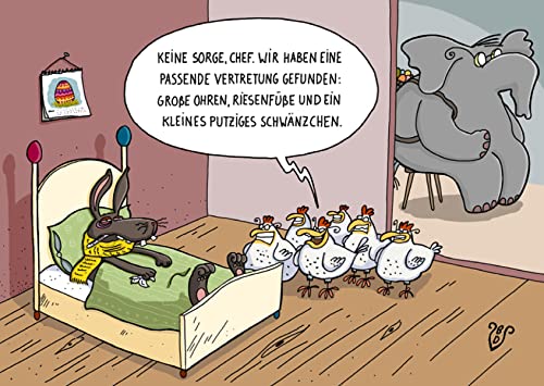 Inkognito Postkarte | Anlass: ''Ostern'', Motiv: Osterhase und Elefant ''Vertretung'' | Künstler: Birgit Dodenhoff | Art-Nr.: 18218 | vom Berliner Verlag Inkognito Postkarte | Anlass: ''Ostern'', Motiv: Osterhase und Elefant ''Vertretung'' | Künstler: Birgit Dodenhoff | Art-Nr.: 18218 | vom Berliner Verlag von Inkognito