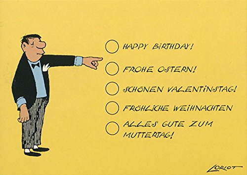 Postkarte A6 • 011 ''Zum Ankreuzen'' von Inkognito • Künstler: Loriot • Weihnachten • Ostern • Geburtstag von Inkognito