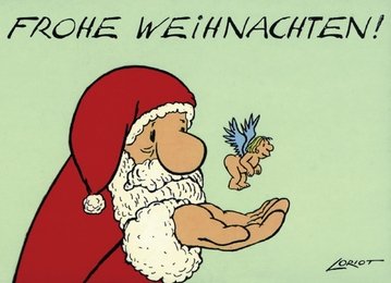 Postkarte A6 • 0601 'Frohe Weihnachten'' von Inkognito • Künstler: LORIOT DESIGN GMBH © Loriot • Satire von Inkognito