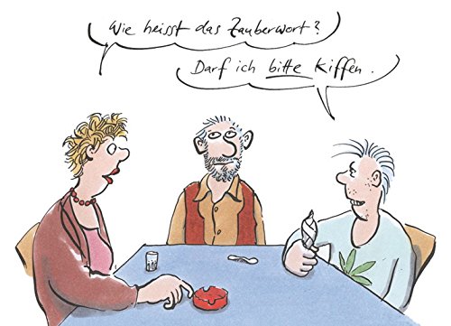 Postkarte A6 • 14491 ''Zauberwort'' von Inkognito • Künstler: Freimut Woessner • Satire • Cartoons von Inkognito