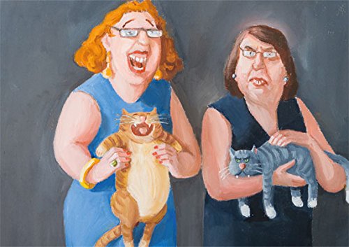 Inkognito Postkarte A6 • 77909 ''Symbiose Künstler: Rolf Tiemann • Satire • Katzen von Inkognito