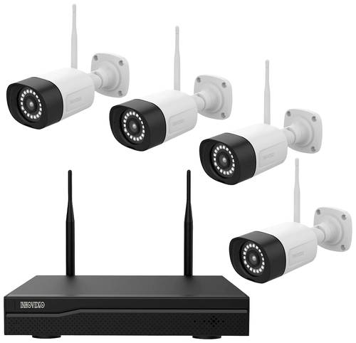 Inkovideo INKO-24M WLAN IP-Überwachungskamera-Set 4-Kanal mit 4 Kameras 1920 x 1080 Pixel von Inkovideo