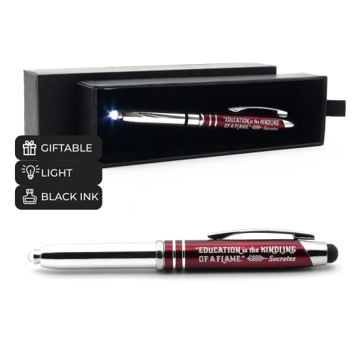Inkstone Geschenkstift für Lehrer, mit Taschenlampe und Eingabestift, graviert mit inspirierendem Sokrates-Zitat – Education is the Kindling of a Flame Inkstone Geschenkstift für Lehrer, mit Taschenlampe und Eingabestift, graviert mit inspirierendem Sokrates-Zitat – Education is the Kindling of a Flame von Inkstone