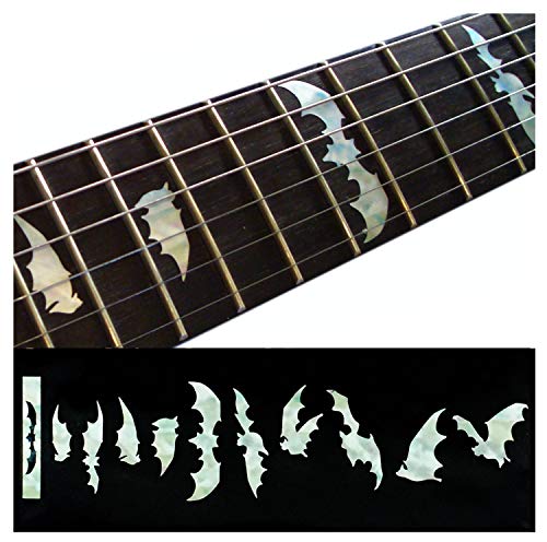 Griffbrett Marker Inlay Aufkleber Decals für Gitarre & Bass – Bat Wing – Weiß Perle von Inlaystickers