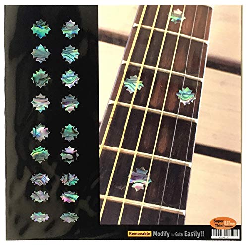 Inlay Sticker Griffbrett Position Marker für Gitarren, Bass & Ukulelen - Traditional Snowflakes - Abalone-Mix von Inlaystickers