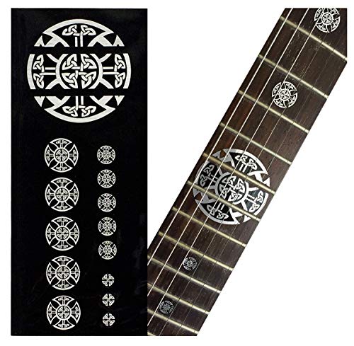 Inlay Sticker Griffbrett Position Marker für Gitarren – Celtic Cross – Metallisch von Inlaystickers