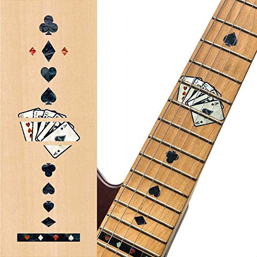 Inlay Sticker Griffbrett Position Marker für Gitarren - Playing Cards - Schwarze Perle von Inlaystickers