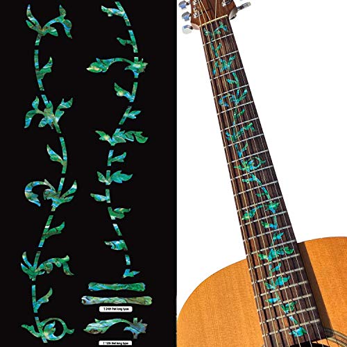 Inlay Sticker Griffbrett Position Marker für Gitarren - Tree of Life - Abalone Grün von Inlaystickers
