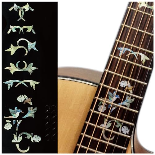 Inlay Sticker Griffbrett Position Marker für Gitarren – Winding Vine w/Bird von Inlaystickers