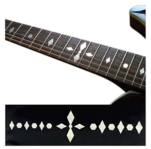Inlay Sticker Griffbrett Position Marker für Gitarren & Bass – Checker Diamonds – Alt Weiß Perle von Inlaystickers