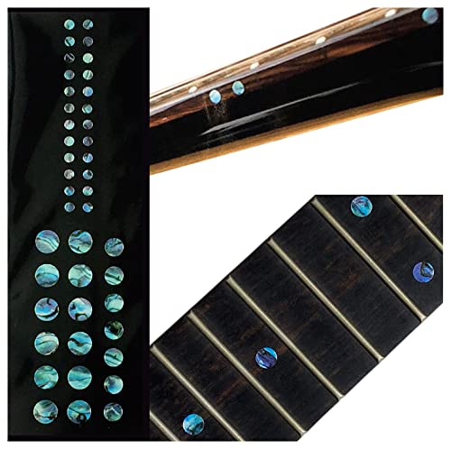 Inlay Sticker Griffbrett Position Marker für Gitarren & Bass - Custom Dots Set - Abalone Blau von Inlaystickers