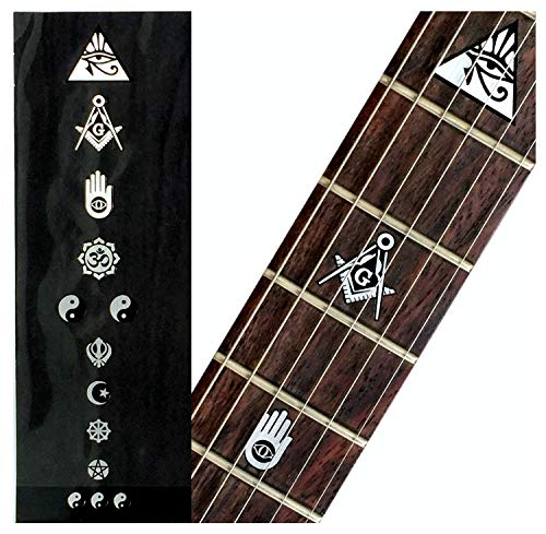 Inlay Sticker Griffbrett Position Marker für Gitarren & Bass - Religion Symbols - Metallisch von Inlaystickers